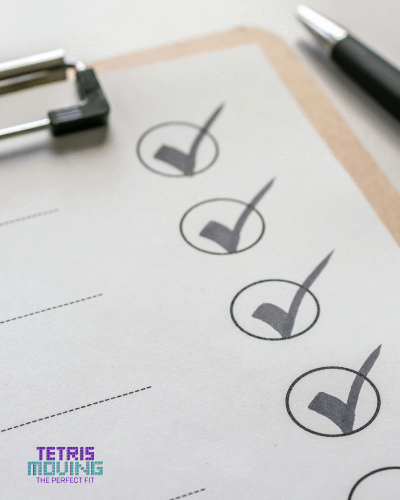 A paper checklist on a clipboard