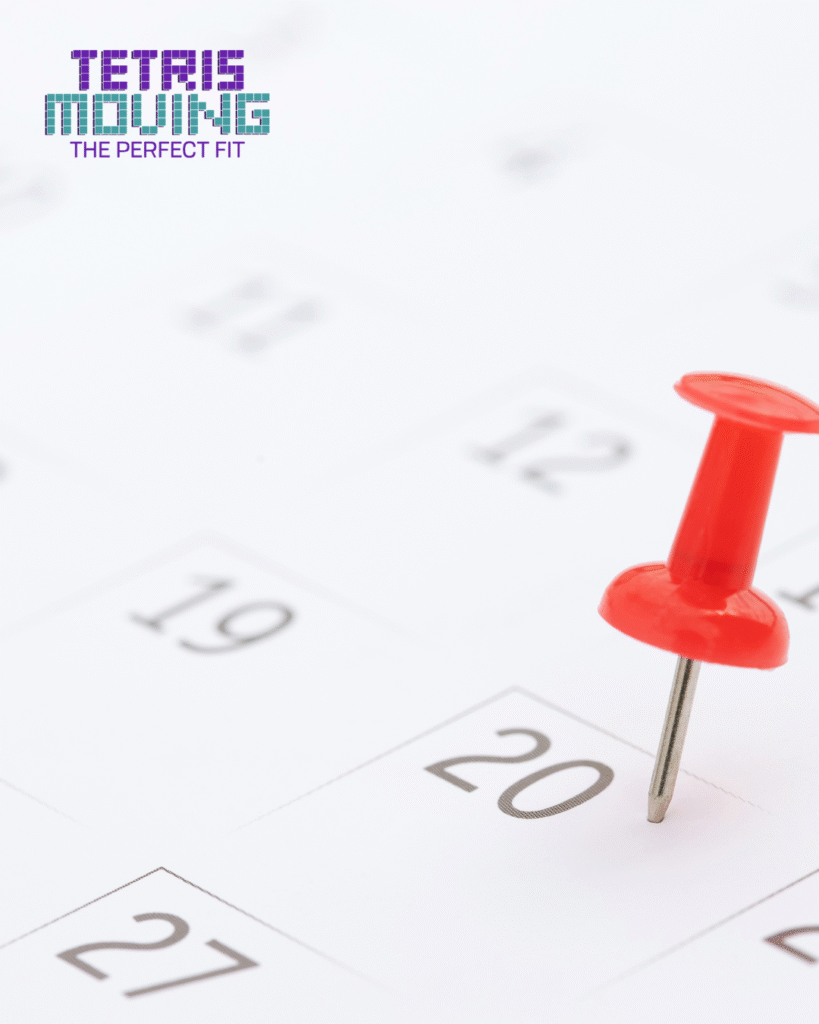 Calendar with thumbtack on a date