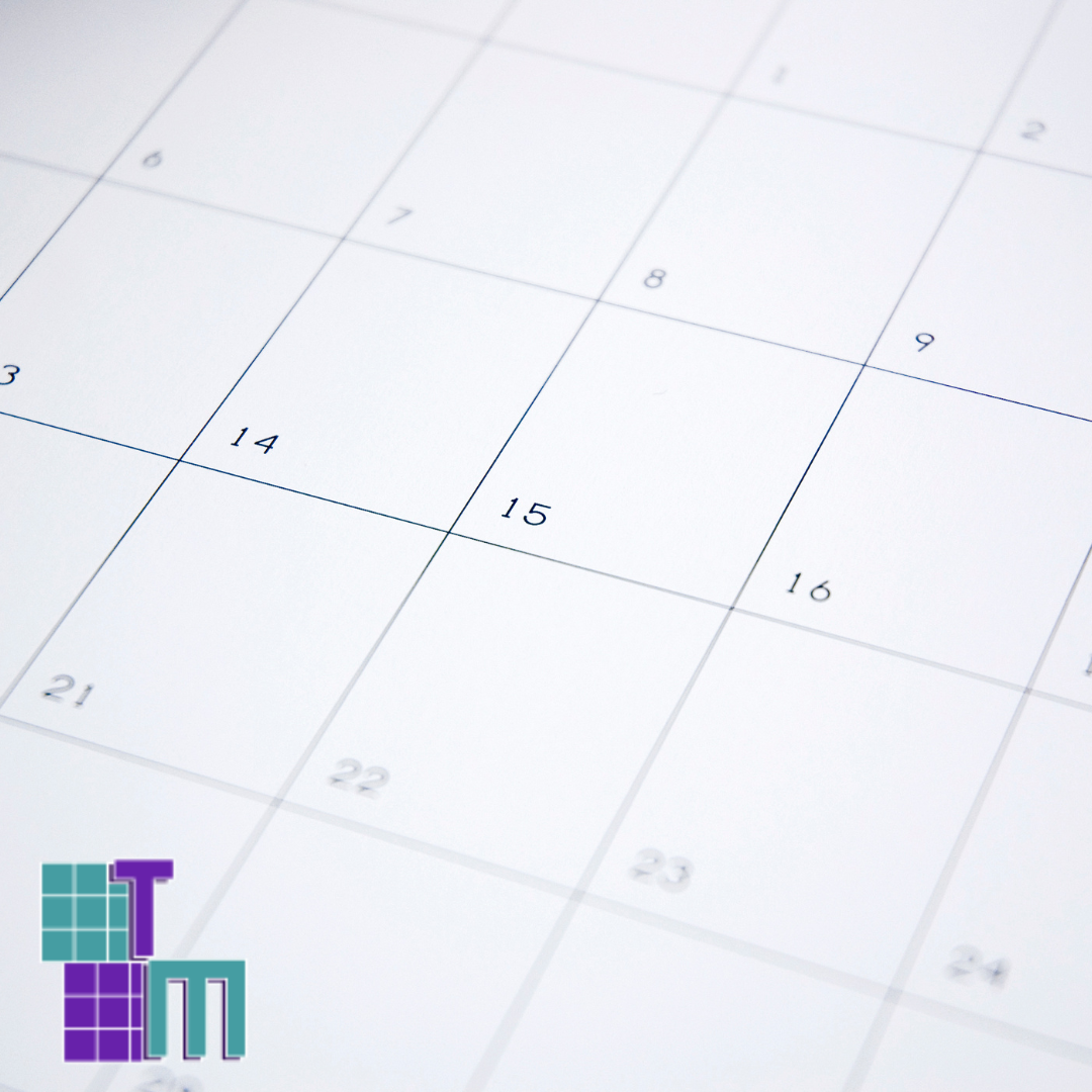 Overhead shot of a calendar