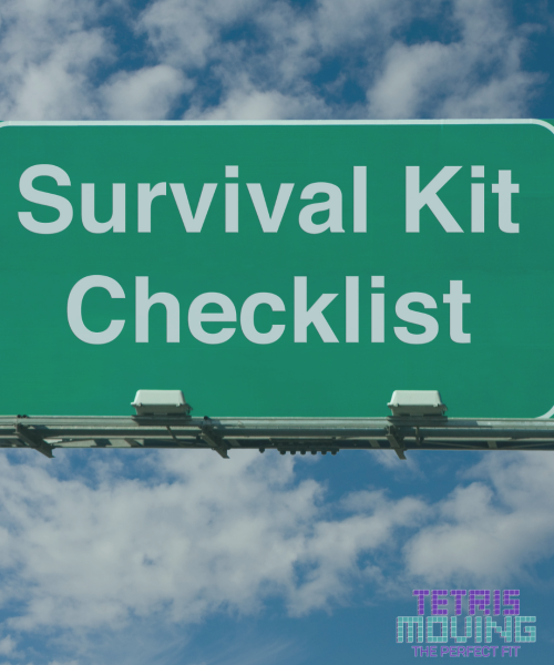 Road sign that says "Survival Kit Checklist"